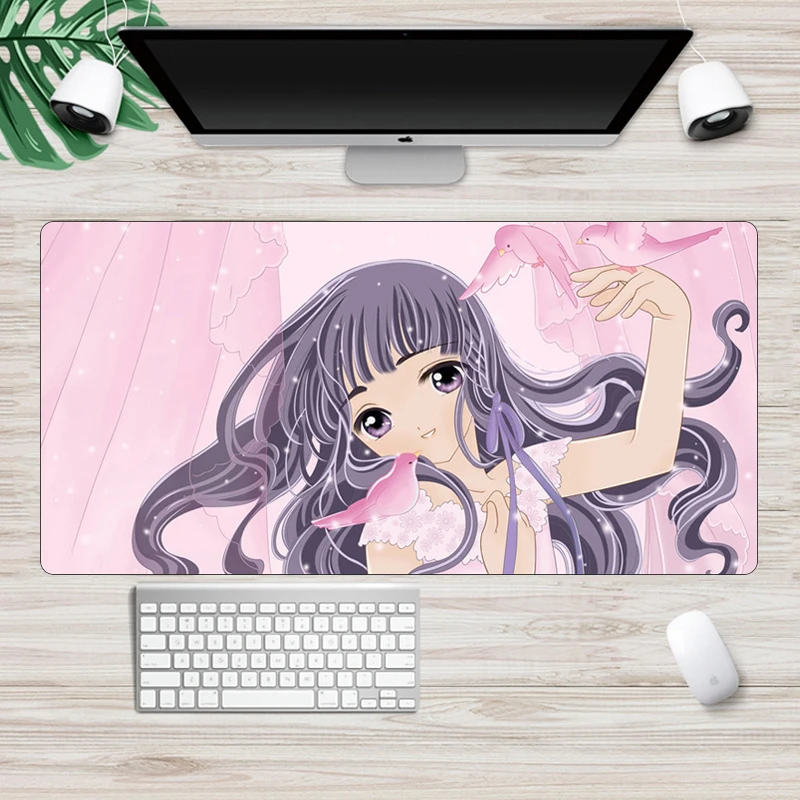 anime cardcaptor sakura mousepad gamer cute 60x30cm kawaii large gaming mouse pad xl locking edge laptop notebook desk mat free global shipping