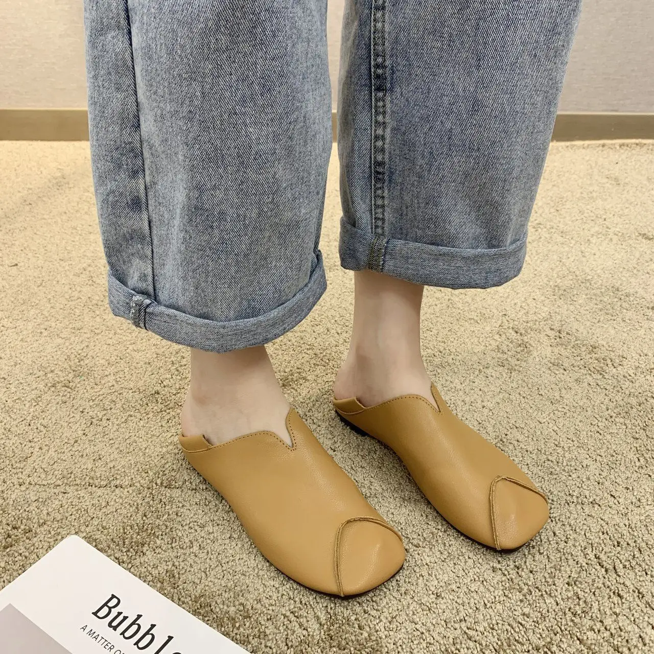 

Women Soft Leather Shoes Slip On Loafers Pointed Toe Shallow Single Shoes Ballerina Shoe Non-slip Pregnant Woman Flats Casual