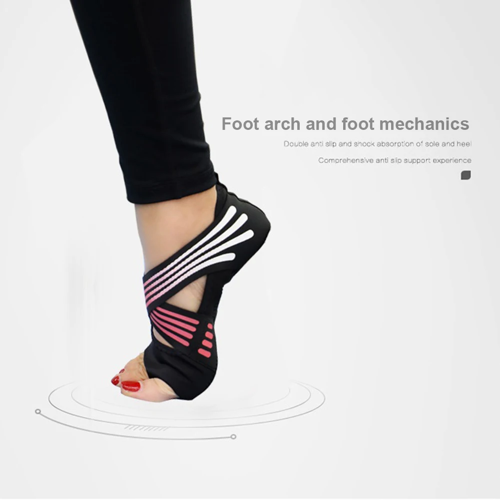 

Pilates Dance Sport Indoor Non-slip Yoga Shoes Anti-skid Gym Yoga Sock Five Toe Heel Backless Fitness Accessories Silicone Sole