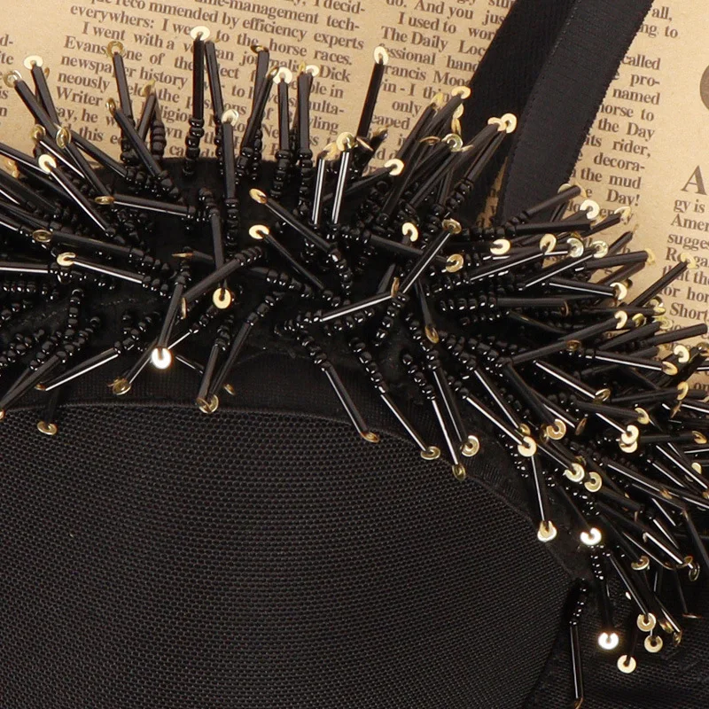 

New fashion sexy lady blouse black Camis Beading Corset Bra tops for women summer Nightclub Party Club Clothing