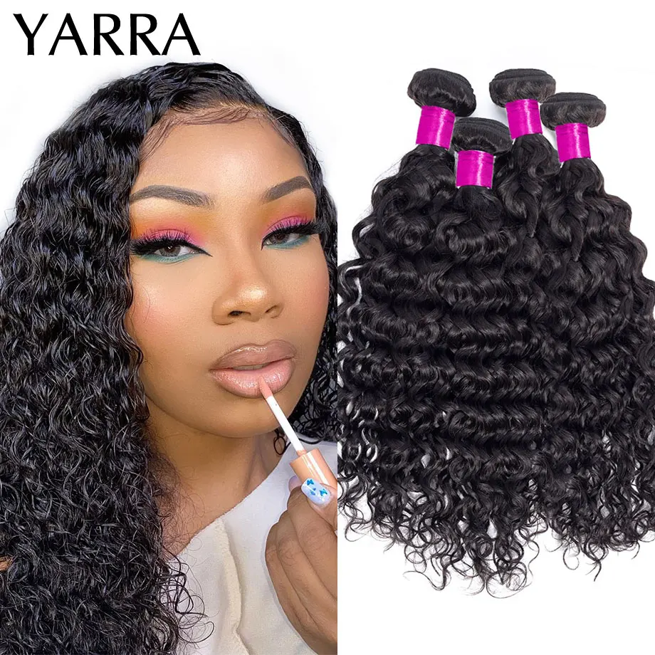 

Water Wave Bundles Extensions Hair 3 4 Weaves Cheap Natural Color Human Hair Thick Bundles Remy Hair Vendors Wholesale Yarra