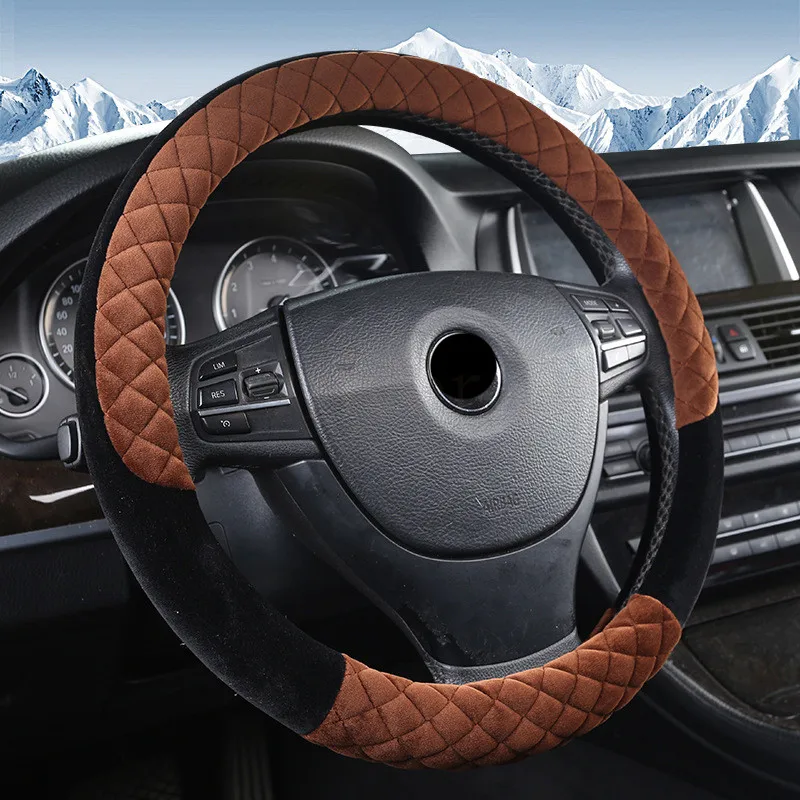 Крышка рулевого колеса автомобиля мода мягкий теплый плюш охватывает