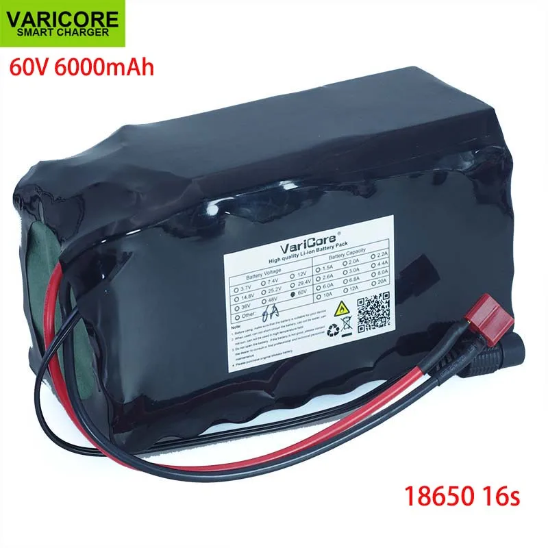 

VariCore 16S2P 60V 6Ah 18650 Li-ion Battery Pack 67.2V 6000mAh Ebike Electric bicycle Scooter with 20A discharge BMS 1000Watt