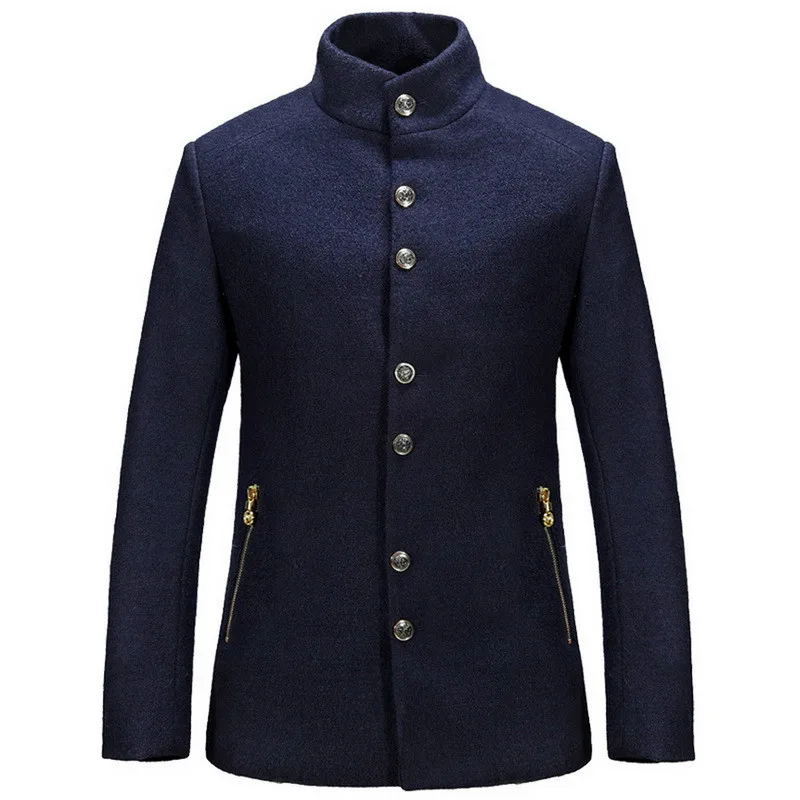 Тонкий мужской Тренч со стоячим воротником размер M 3XL Мужская модная однобортная