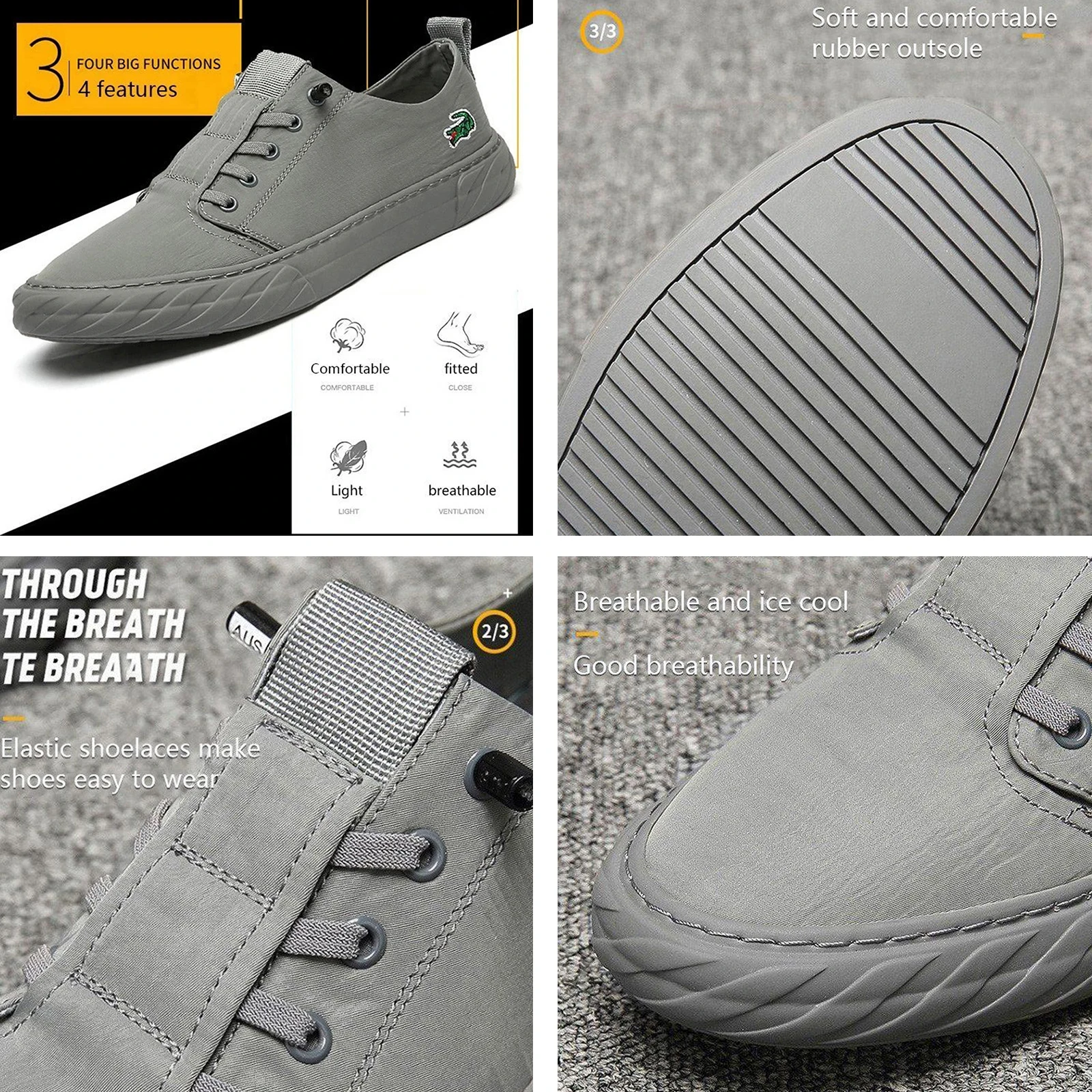 

Ice Silk Sport Shoes Canvas Shoes Quick-Drying Breathable Casual Shoes for Men A66