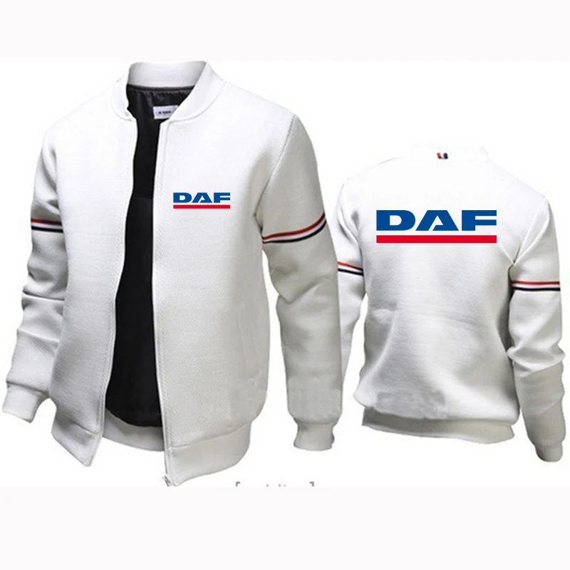 Мужская однотонная толстовка с круглым вырезом логотипом бренда DAF TRUCKS 2022 без