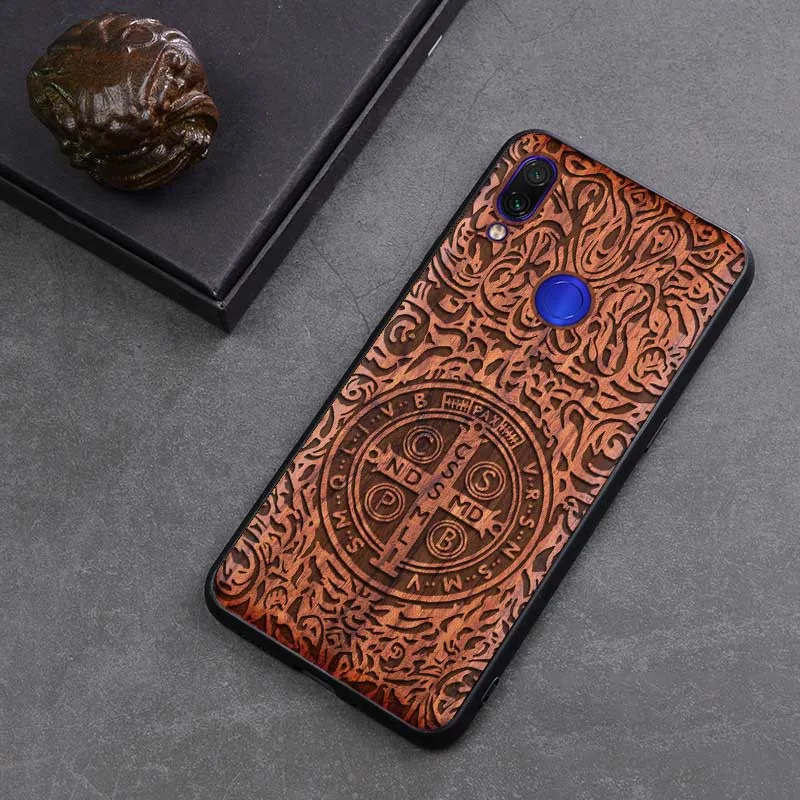 Чехол для Xiaomi Redmi Note 7 тонкий деревянный чехол-бампер из ТПУ Xiomi note7 pro новые чехлы