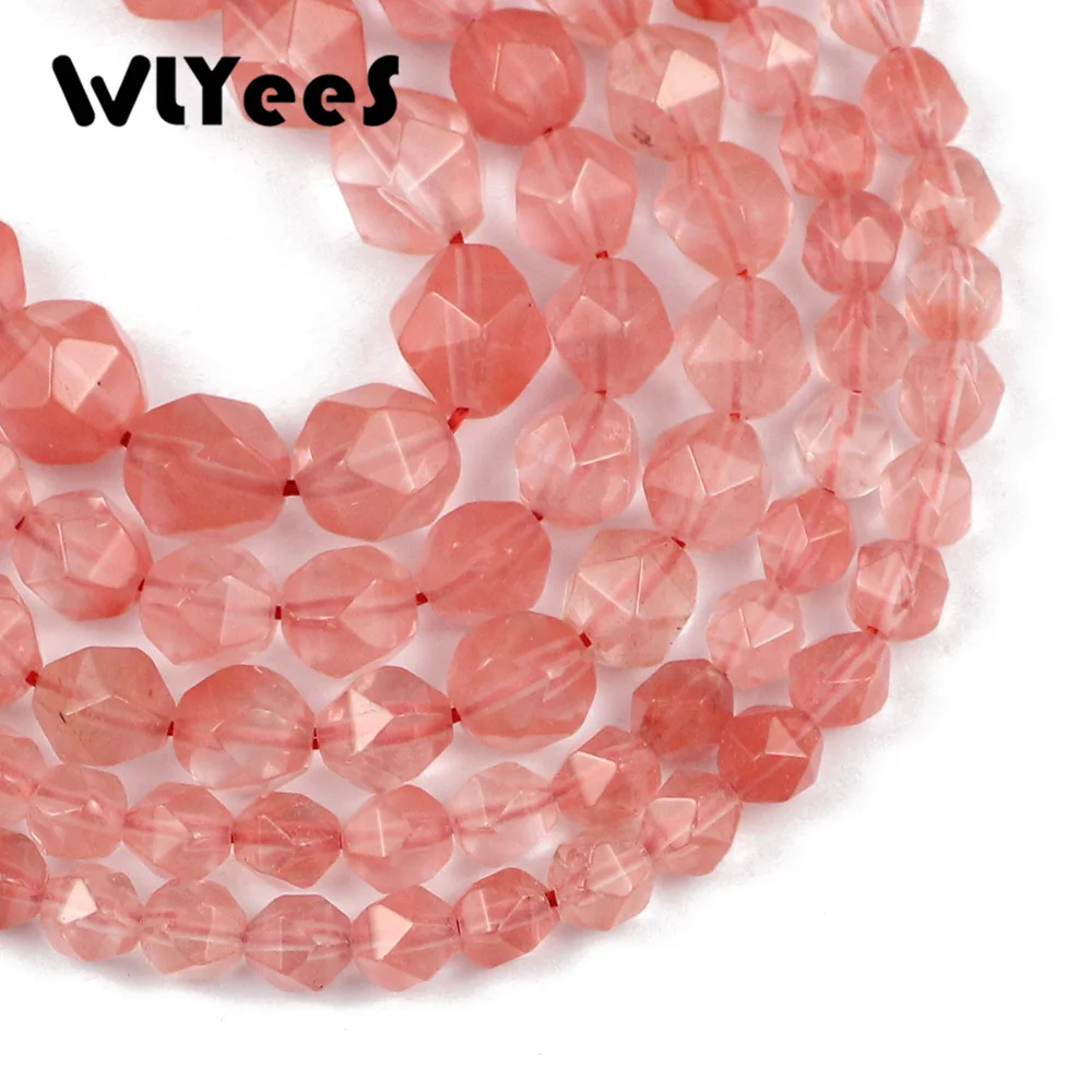 WLYeeS натуральный камень вишня арбуз красный бисер граненые круглые свободные