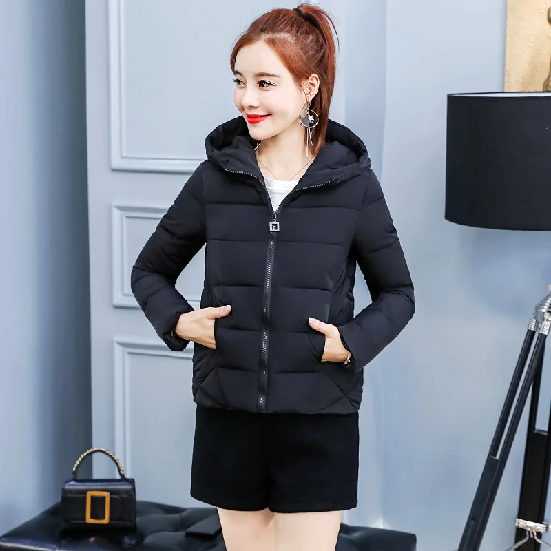 

Women's Clothing Cotton-padded Clothes Short Autumn And Winter New Style down Feather Cotton-padded Clothes Women's Hooded