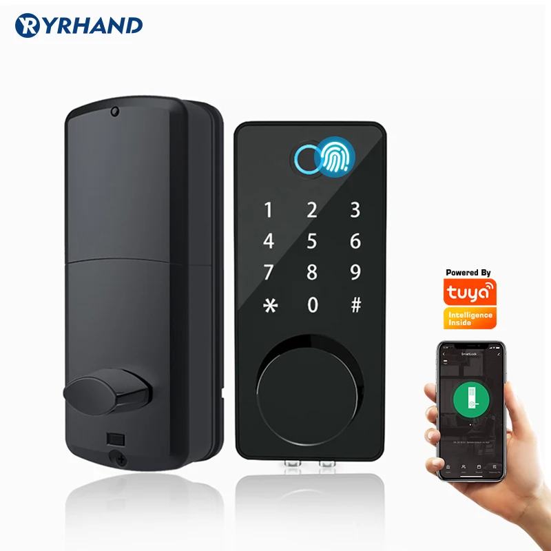 Дверной замок tuya smart home электронный Wi Fi биометрический с отпечатком