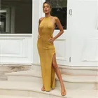 Летнее платье-макси с открытой спиной, без рукавов