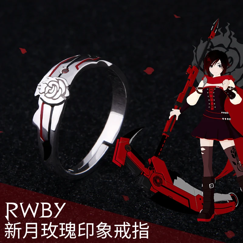 Anime Volume 2 Ruby Rose Ring 925 Sterling Silver Finger Adjustable Jewelry Fashion Cosplay Xmas Gift |