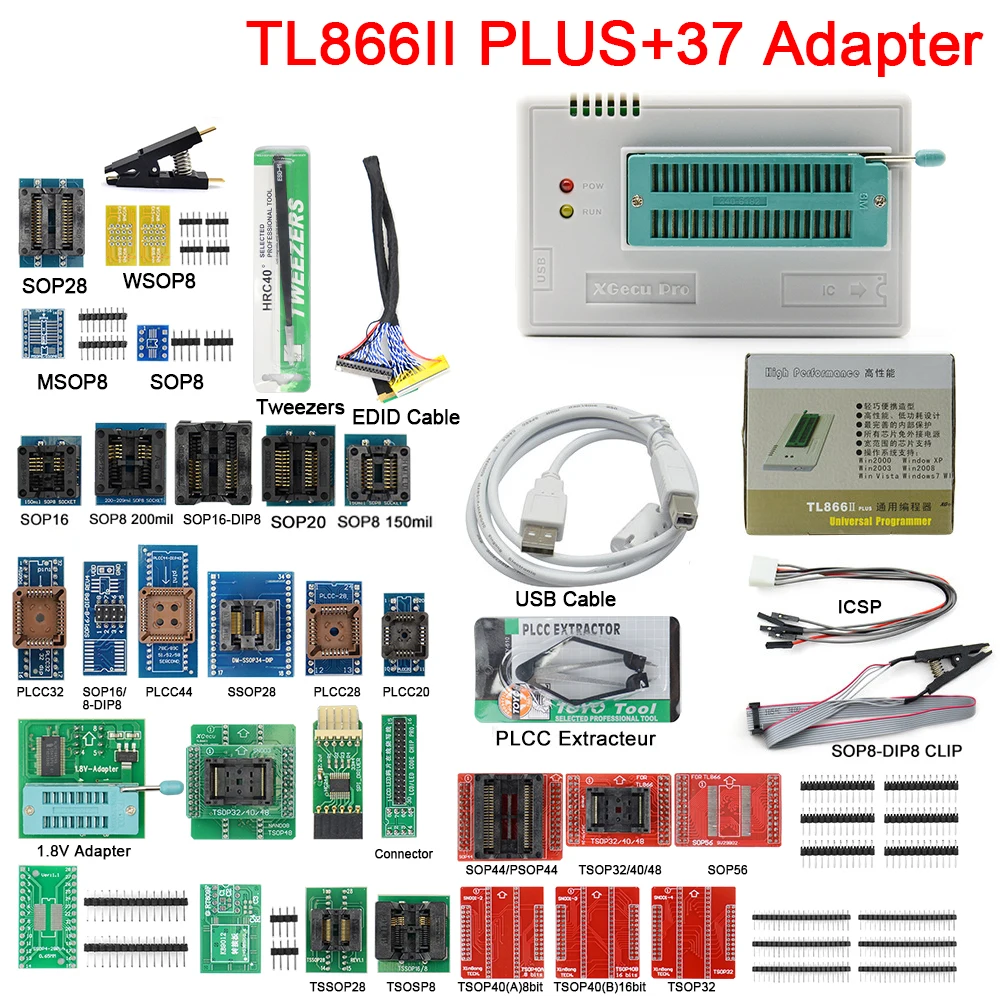 Оригинальный TL866II PLUS TL866 обновленный универсальный высокоскоростной