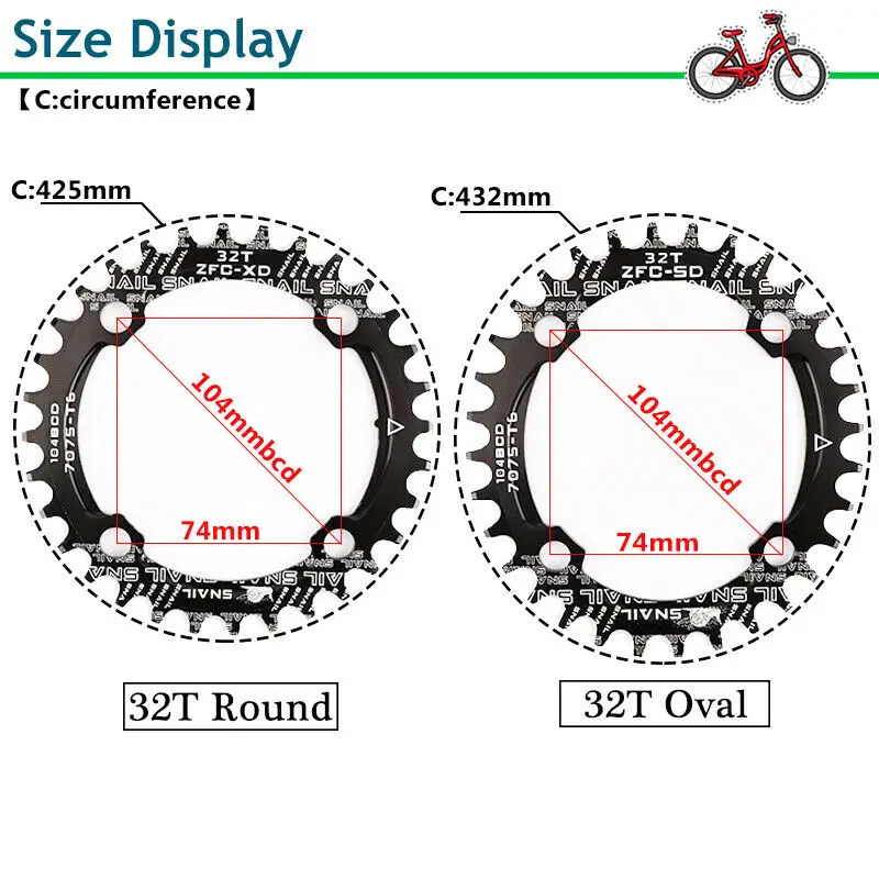 Улитка MTB коленчатый набор 104BCD узкая широкая круглая цепь 30t 32t 34t 36t 38t 40t 42t 44t 46t 48t 50t