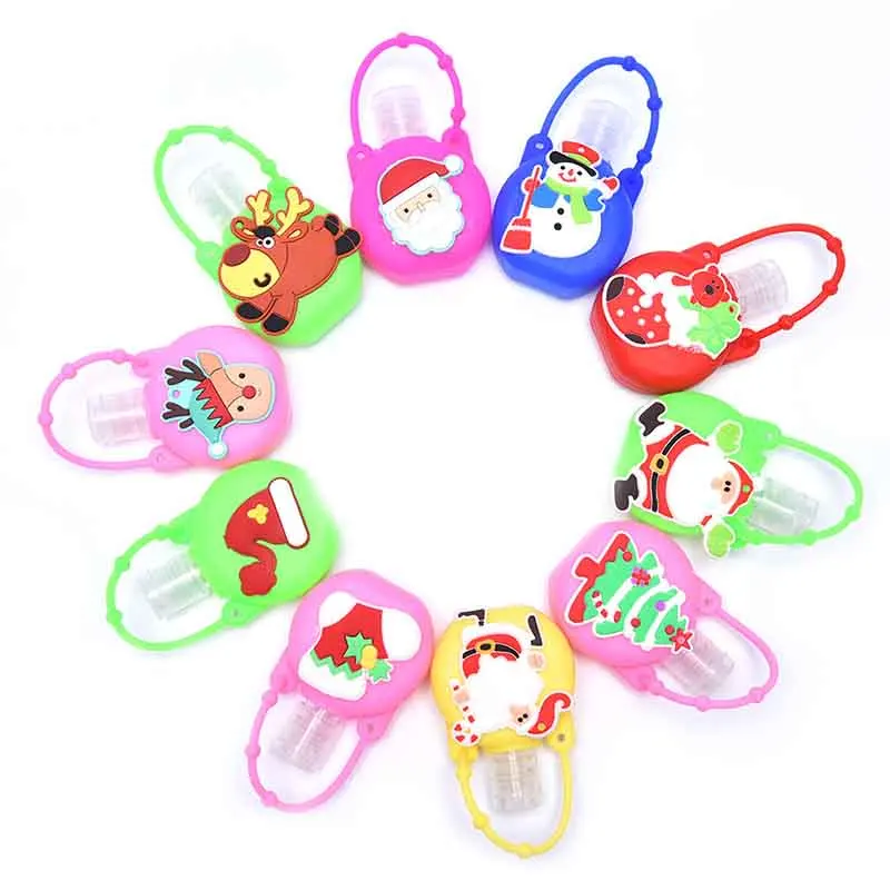 

Рождественская круглая крышка для бутылки, силиконовый гелевый Чехол для дезинфицирующего средства для рук, 30 мл