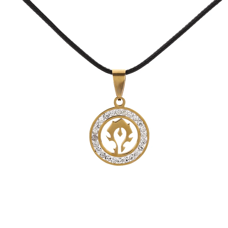 Ювелирные изделия из нержавеющей стали подвеска с кристаллами World of Warcraft Horde Alliance