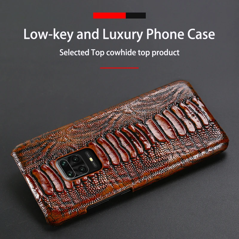 Кожаный чехол для телефона Xiaomi Redmi Note 9S 8 7 6 5 K30 10X Mi 9 se 9T 10 Lite A3 Mix 2s Max 3 Poco F1 X2 F2 Pro Ostrich