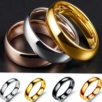 baecyt high quality 4mm wholesale simple ring fashion rose gold ring mens and womens exclusive couple wedding ring