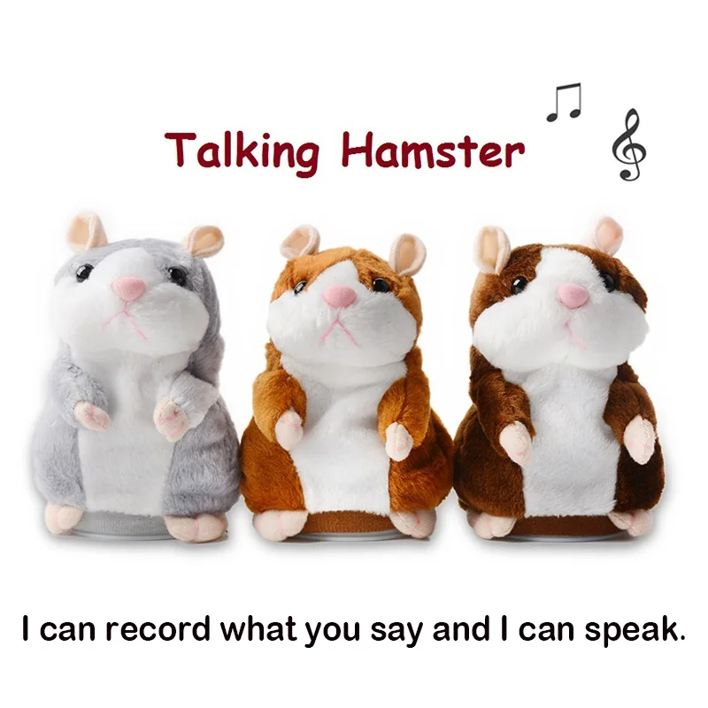 

Record Toys Talking Hamster Mouse Walking Nodding Pet Voice Recorder Repeat Plush Stuffed Animal Toy Gift for Kid