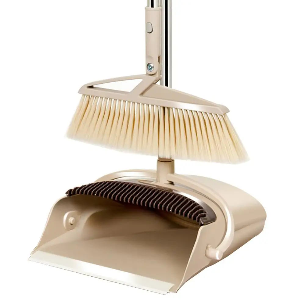 

Rotatable Broom And Dustpan Foldable Set Long Handle Dustpan Extendable Sweep Set Dust Pan And Broom Combo
