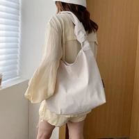 womens canvas bag high capacity nylon cloth simple female handbags ladies shopping elegant zipper shoulder tote bag