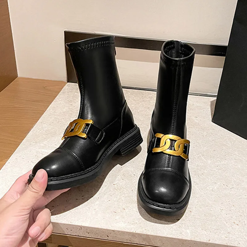 

Роскошные Брендовые женские ботинки, бриджи 34-43, зимние женские ботильоны, эластичные ботинки из мягкой кожи, женские вечерние ботинки на мо...