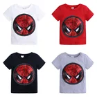 2021 футболка с принтом Человек-паук, Детская летняя хлопковая футболка с короткими рукавами и пайетками для мальчиков и девочек