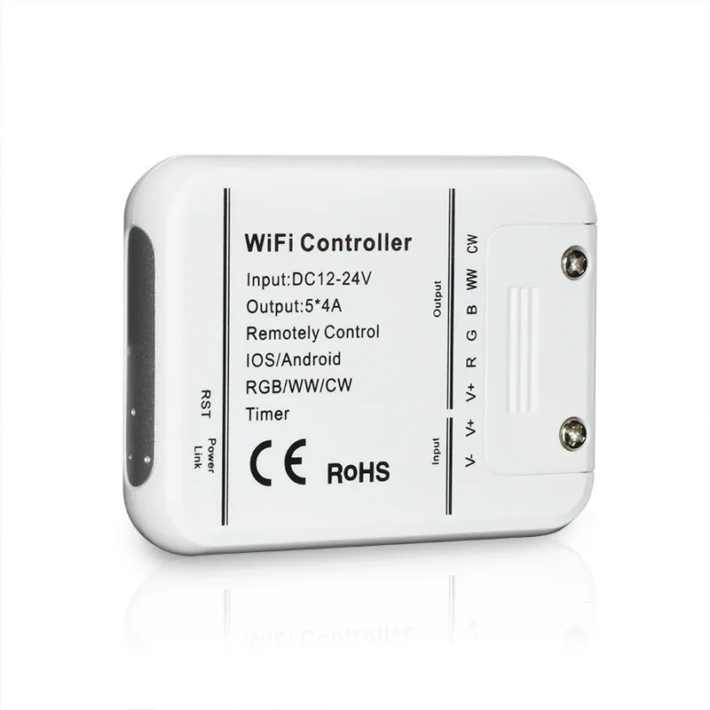 Новый 4А x 5 каналов wifi контроллер DC12 24V RGB/RGBWW/CW Светодиодные полосы режим таймера