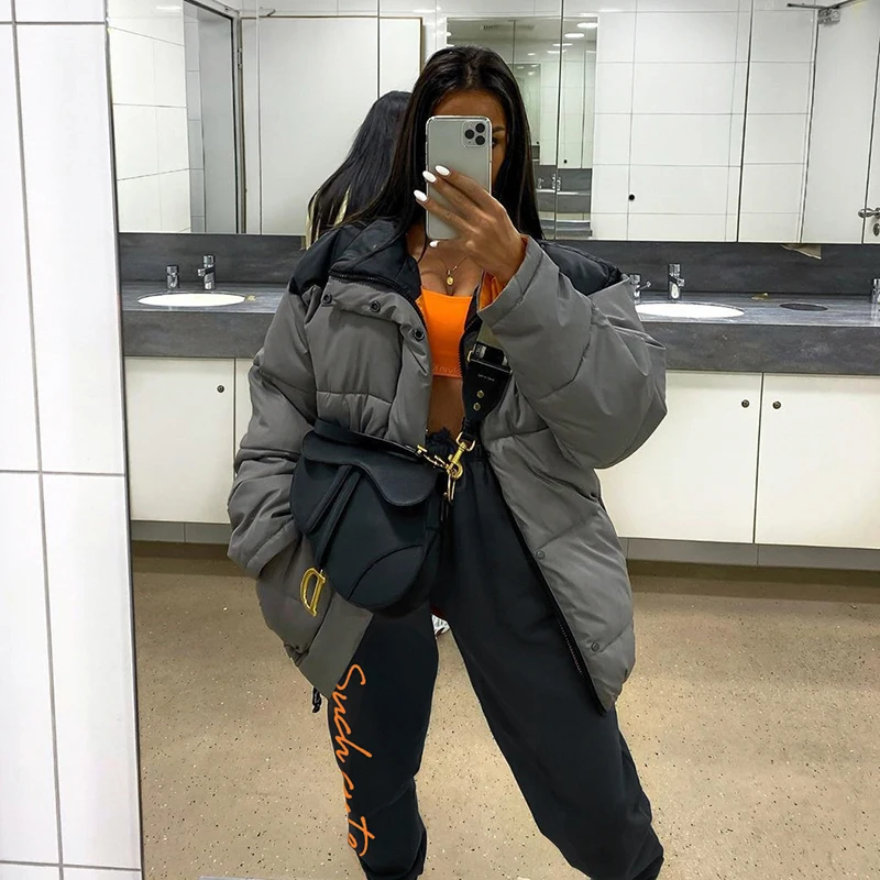 

IAMHOTTY Gery Loose Embroidery Baggy Sweat Pants Harajuku Sporty Hip-Hop Cargo Pantalones Solid Casual Joggers High Waist Pants