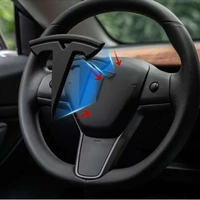 3pcs matte black for tesla model 3 y s x auto logos steering wheel patch decoration modified accessories tail box logo 2018 2021