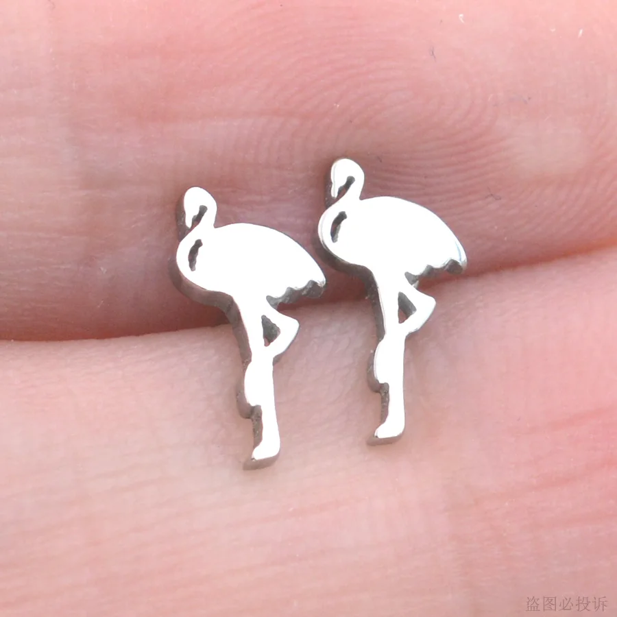 Серьги-гвоздики Starbeauty в виде красного журавля для пирсинга козелка уха Ювелирное