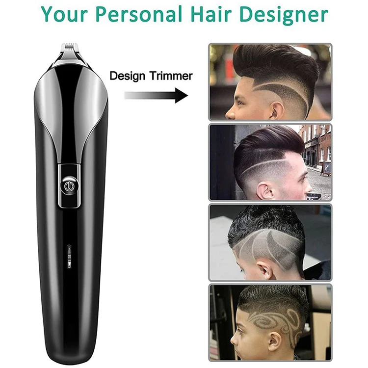 

Professional Low Noise Rechargeable Haircut Machine Adjustable 0.8-2mm Electric Shave Titanium ceramic blade Hair Clipper