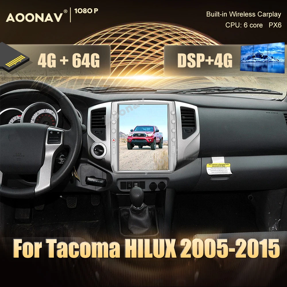 

Автомагнитола 2 din, Android, GPS, мультимедийный плеер для TOYOTA Tacoma HILUX 2005-2015, автомобильный GPS-навигатор, DvD, Авторадио Google carplay