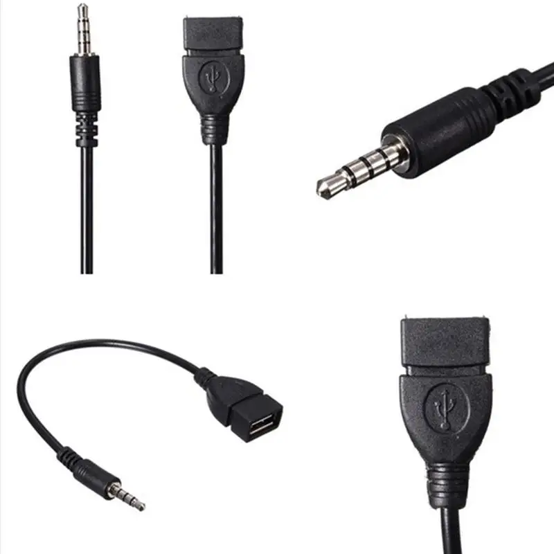 2 шт. 1 8 м 3 5 мм штекер аудио-разъем AUX USB 0 Тип Женский Адаптер конвертера OTG кабель 18