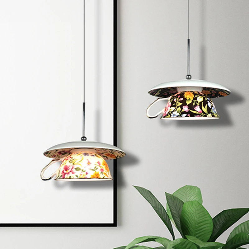 Креативные подвесные светильники в виде цветочной чашки потолочные лампы