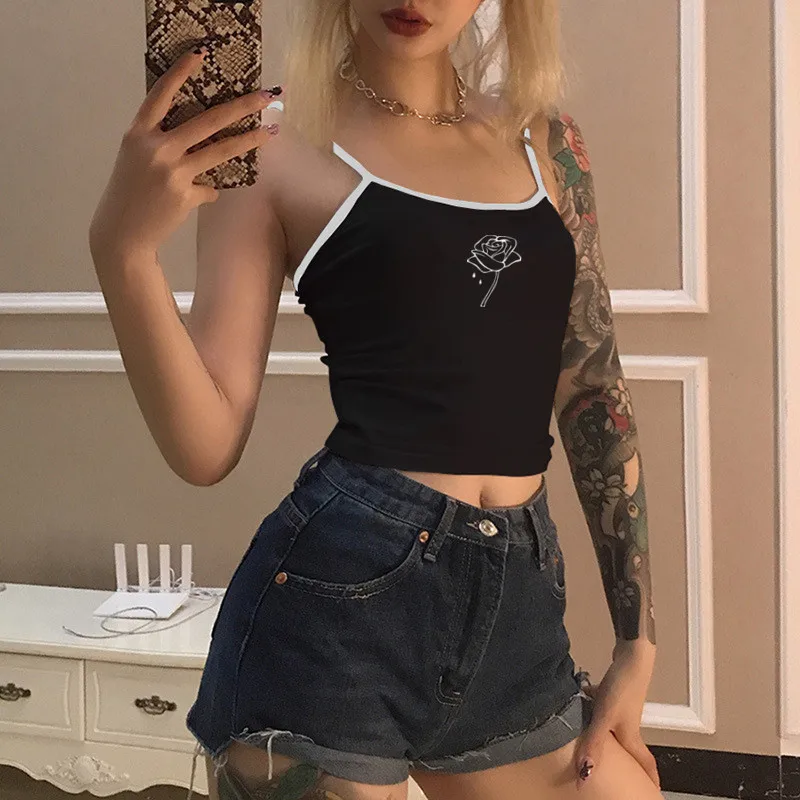 Роза VOGUE Повседневное майка Для женщин ребристые Эластичный Спортивный летний