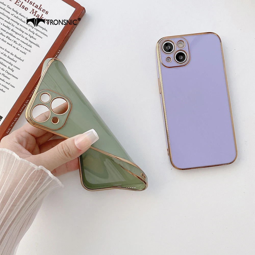 Чехол для телефона с гальваническим покрытием iPhone 13 2 11 Pro Max XR Xs MAX мягкий