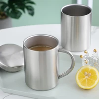 200300400500ml water mug portable double wall 304 stainless steel travel cup for home coffee cup with lid tea milk drink