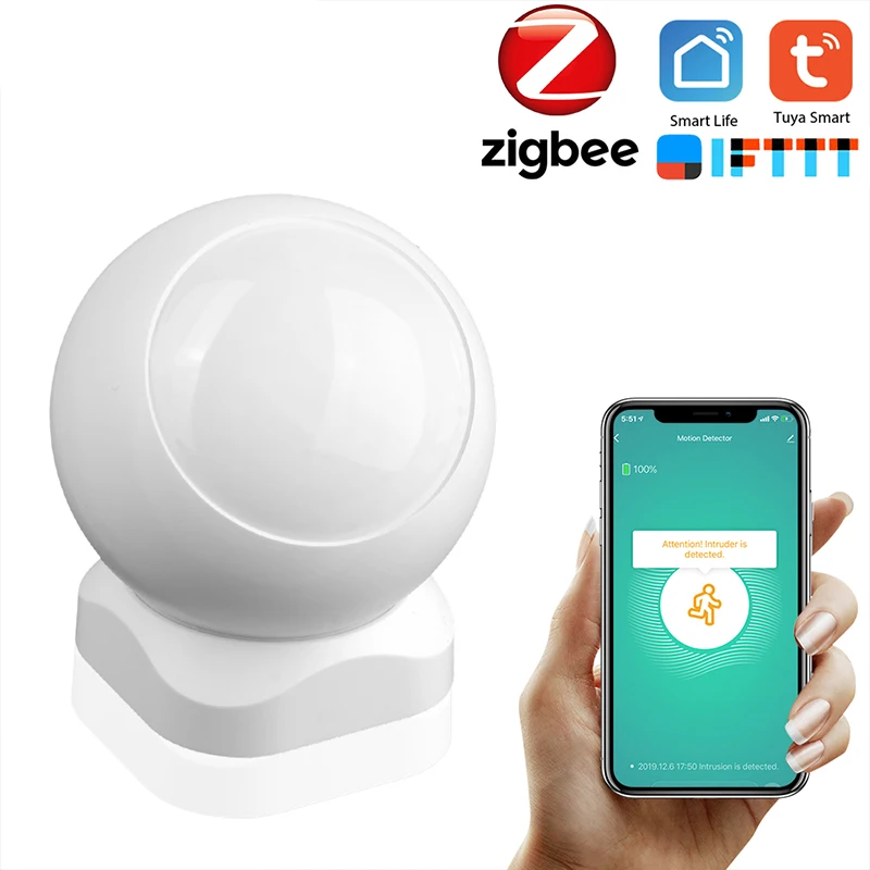 

Tuya Smart ZigBee PIR Motion Detector Wireless Passive Infrared Detector Security Burglar Alarm Sensor Work With Tuya Smart Hub