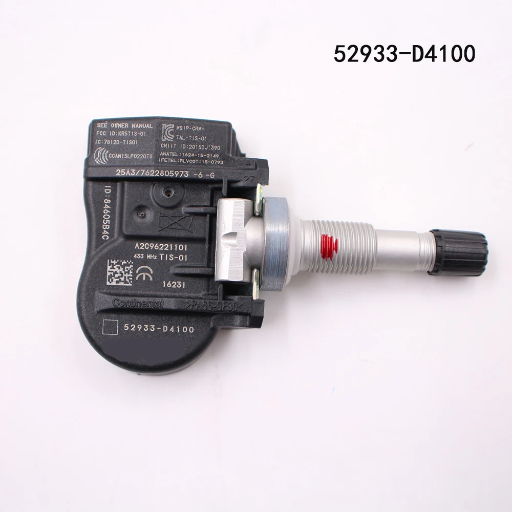 Датчик давления в шинах 52933-D4100 TPMS для Optima Sportage Sorento Genesis Ioniq Niro VELOSTER G90 52933D4100 |