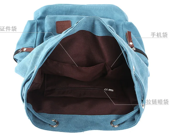 

Thick washed canvas backpack large capacity leisure travel bag men's bag laptop bag