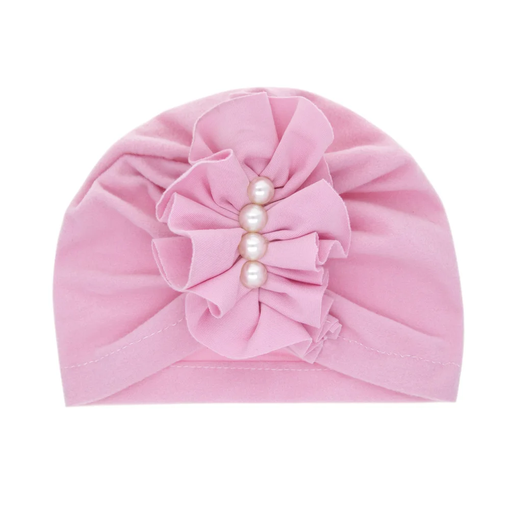 

XCQGH Cockscomb Pearl Newborn Baby Girl Hat Turban Infant Toddler Hair Cap Fashion Headwrap