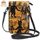 Женская сумка через плечо, из кожи с принтом 