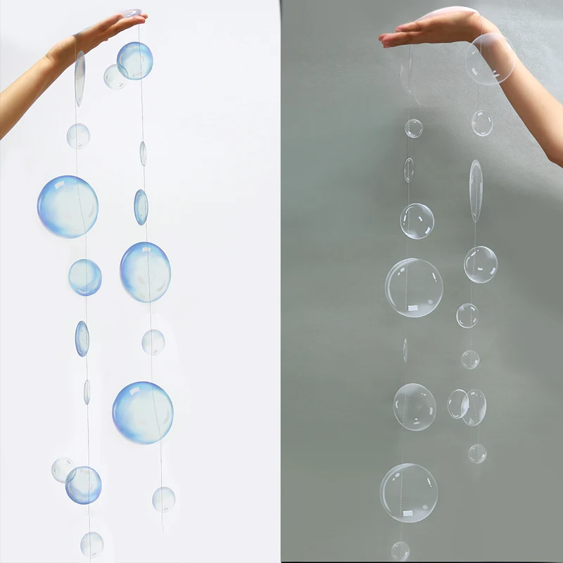 Floating Transparent Bubble Garland for Under the Sea Party Supplies Hanging Streamer for Mermaid Baby Shower Birthday Party