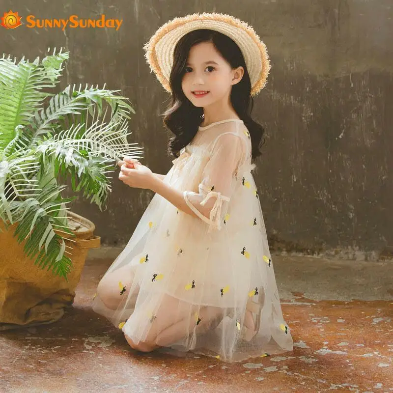 

Girls Dress Summer Dress New Gauze Dress In Child Girl Princess Dress A-Line Cotton Children Soft Clothes Kids Clothing Dress