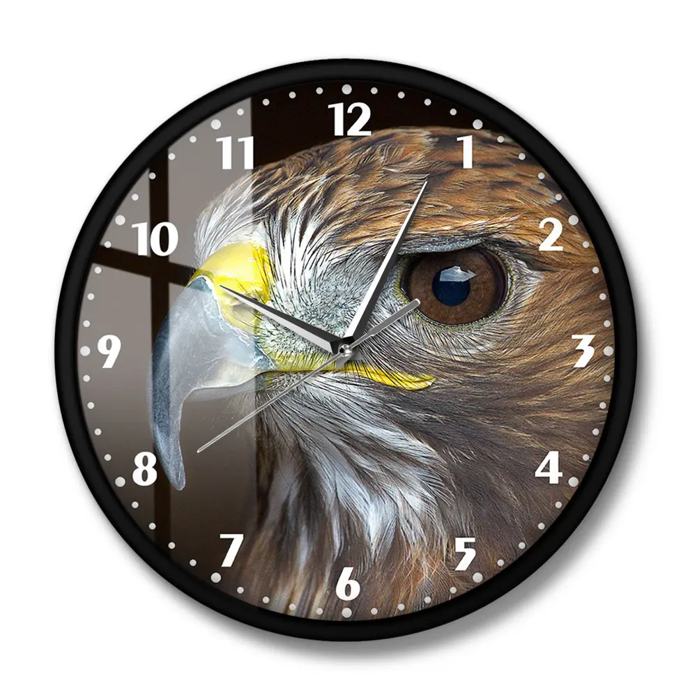 Golden Eagle Prints Decorative Wall Clock Silent Non Ticking Bird Prey Nature Raptor Art Home Decor Frameless Watch | Дом и сад