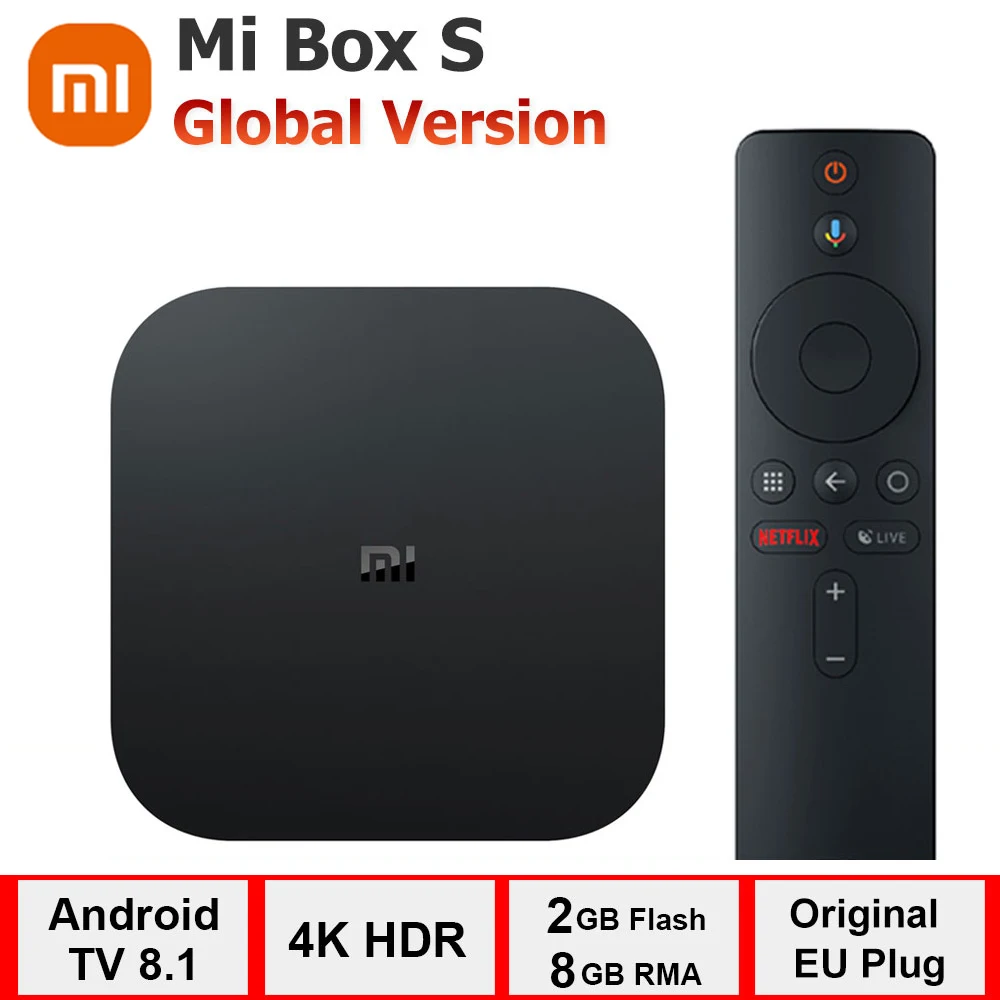 

Xiaomi Mi Box S, Smart Android Tv Box 4k Ultra HD Set-Top Box 2G 8G WIFI BT 4.2 Streaming Media Player Google Cast