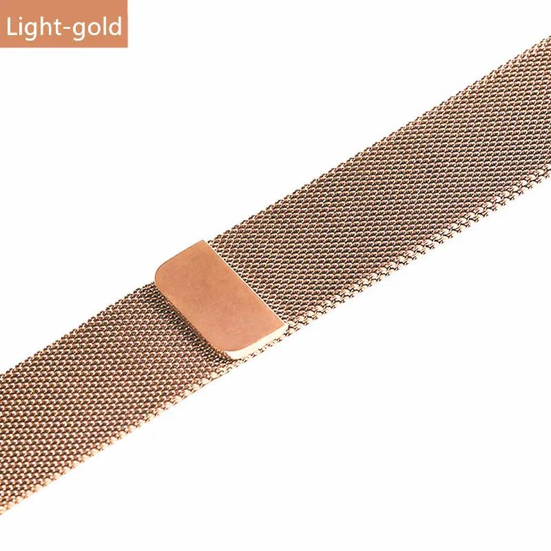 Light gold Миланская петля ремешок для apple watch ремешок correa apple watch 5 4 3 2 1 iWatch ремешок 42 мм 38 мм 44 мм 40 мм сетчатый Браслет аксессуары - Цвет ремешка: Light gold