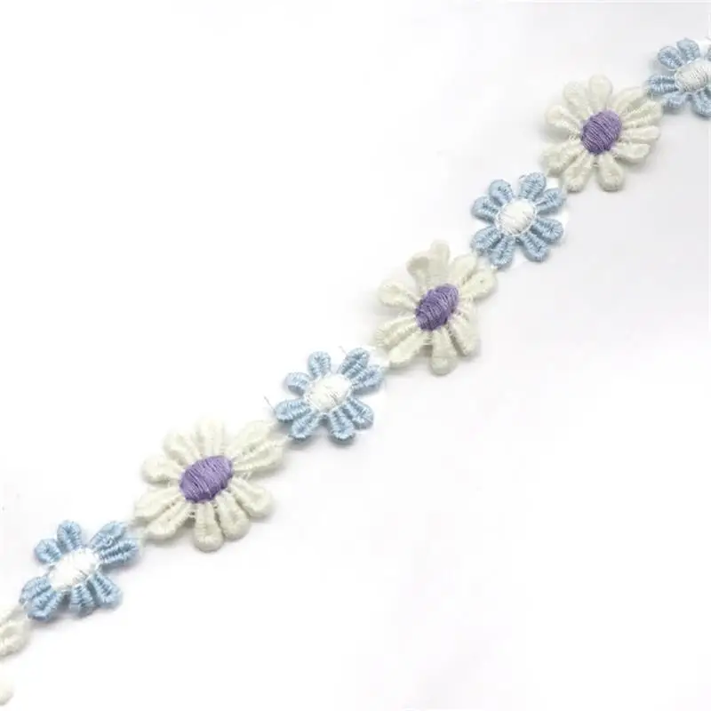 no2 2.5cm blue H648 91 см красочные ромашки Кружева отделка Вязание Свадебное кружево вышитые Diy ручной работы лоскутное Ленточные швейные принадлежности ремесла - Цвет: no2 2.5cm blue