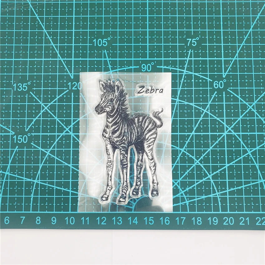 Прозрачный силиконовый штамп Little Zebra с животными для самостоятельного